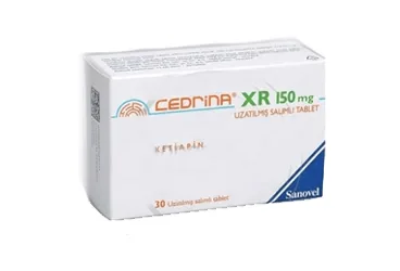 CEDRINA XR 150 MG UZATILMIS SALIMLI 30 TABLET (ketiapin) kutu fotoğrafı, tablet. Üretici: SANOVEL İLAÇ SANAYİ VE TİCARET ANONİM ŞİRKETİ.