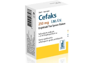 CEFAKS 250 MG IM/IV ENJEKTABL TOZ ICEREN 1 FLAKON (sefuroksim) kutusu, flakon. Üretici: DEVA HOLDİNG ANONİM ŞİRKETİ.