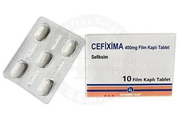 Sefiksim içeren film kaplı tablet: CEFIXIMA 400 MG FILM KAPLI TABLET (10 TABLET) ambalajı. Üretici: İSTANBUL İLAÇ SANAYİ VE TİCARET ANONİM ŞİRKETİ.
