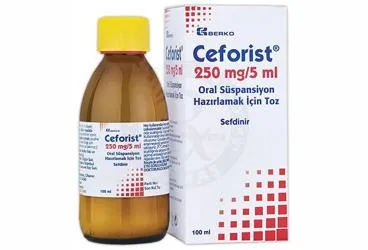 CEFORIST 250 MG /5 ML ORAL SUSPANSIYON HAZIRLAMAK ICIN TOZ (100 ML) ürün ambalajı. Sefdinir içeren oral süspansiyon. Üretici: BERKO İLAÇ VE KİMYA SAN. A.Ş.