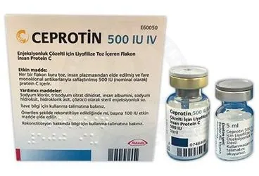 CEPROTIN 500 IU ENJEKSIYONLUK COZELTI ICIN LIYOFILIZE TOZ ICEREN FLAKON (protein c) kutusu, çözelti. Üretici: TAKEDA İLAÇ SAĞLIK SANAYİ TİCARET LTD.ŞTİ.
