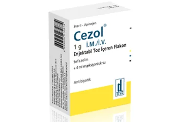 CEZOL 1 G I.M./I.V. ENJEKSIYONLUK TOZ (1 FLAKON) (sefazolin sodyum) kutu fotoğrafı, flakon. Üretici: DEVA HOLDİNG ANONİM ŞİRKETİ.