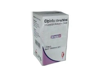 Sisplatin içeren çözelti: CIPINTU 25 MG / 25 ML INFUZYON ICIN KONSANTRE COZELTI ambalajı. Üretici: KOÇSEL İLAÇ SANAYİ VE TİCARET ANONİM ŞİRKETİ.