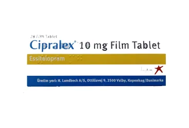 CIPRALEX 10 MG 28 TABLET kutu fotoğrafı, tablet formunda essitalopram içerir. Üretici: LUNDBECK İLAÇ TİC. LTD. ŞTİ.