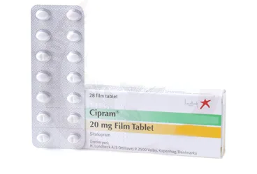 CIPRAM 20 MG 28 TABLET kutusu. Sitalopram içeren tablet. Üretici: LUNDBECK İLAÇ TİC. LTD. ŞTİ.