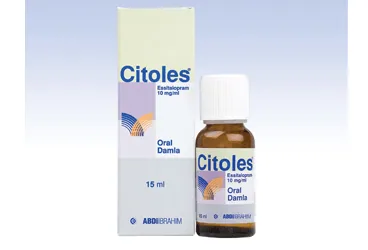 Essitalopram içeren film kaplı tablet: CITOLES 10 MG 84 FILM TABLET kutu fotoğrafı. Üretici: ABDİ İBRAHİM İLAÇ SANAYİ VE TİCARET A.Ş.