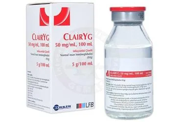 Normal insan immünglobulin içeren çözelti: CLAIRYG 50 MG/ML, 100 ML INFUZYONLUK COZELTI (1 FLAKON) ambalajı. Üretici: ER-KİM İLAÇ SANAYİ VE TİCARET A.Ş.