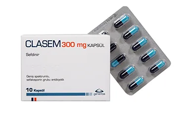 CLASEM 300 MG 10 KAPSUL (sefdinir) ürün ambalajı, kapsül. Üretici: GENVEON İLAÇ SANAYİ VE TİCARET ANONİM ŞİRKETİ.