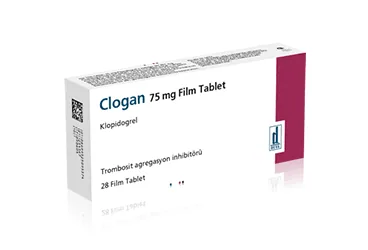 CLOGAN 75 MG 28 FILM TABLET kutusu, film kaplı tablet formunda klopidogrel içerir. Üretici: DEVA HOLDİNG ANONİM ŞİRKETİ.