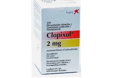 CLOPIXOL 2 MG 50 TABLET (zuklopentiksol) ürün ambalajı, tablet. Üretici: LUNDBECK İLAÇ TİC. LTD. ŞTİ.