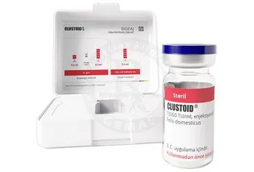 CLUSTOID 10000 TU/ML ENJEKSIYONLUK SUSPANSIYON (FELIS) (allerjen ekstratı) kutu fotoğrafı, süspansiyon. Üretici: ROXALL MEDİCİNE İLAÇ İTHALAT İHRACAT SANAYİ VE TİCARET LİMİTED ŞİRKETİ.