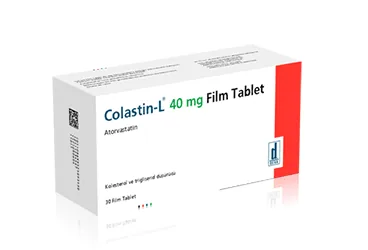 COLASTIN-L 40 MG 30 FİLM TABLET kutu fotoğrafı. Atorvastatin içeren film kaplı tablet. Üretici: DEVA HOLDİNG ANONİM ŞİRKETİ.