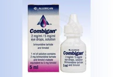COMBIGAN STERİL GÖZ DAMLASI 5 ML kutu fotoğrafı. Timolol maleat + brimonidin içeren göz damlası. Üretici: ABBVİE TIBBİ İLAÇLAR SANAYİ VE TİCARET LİMİTED ŞİRKETİ.