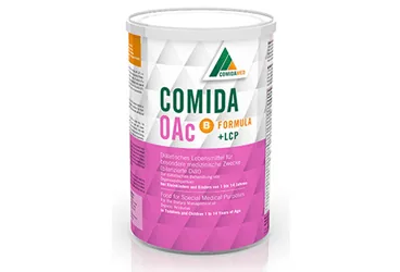 COMIDA OAC B 500 GR TIBBI AMACLI MAMA ambalajı. Etkin maddesi tibbi amacli mama. Üretici: MAMMA BESİN ÜRÜNLERİ ÜRETİM PAZARLAMA ANONİM ŞİRKETİ.