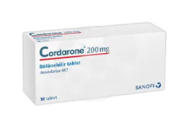 CORDARONE BT 200 MG 30 TABLET ürün ambalajı, tablet formunda amiodaron hcl içerir. Üretici: SANOFİ SAĞLIK ÜRÜNLERİ LTD. ŞTİ.
