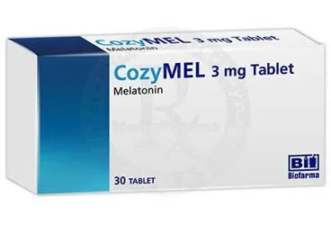COZYMEL 3 MG TABLET (30 TABLET) (melatonin) kutu fotoğrafı, tablet. Üretici: BİOFARMA İLAÇ SANAYİ VE TİCARET A.Ş.