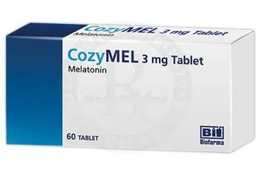 COZYMEL 3 MG TABLET (60 TABLET) (melatonin) kutu fotoğrafı, tablet. Üretici: BİOFARMA İLAÇ SANAYİ VE TİCARET A.Ş.