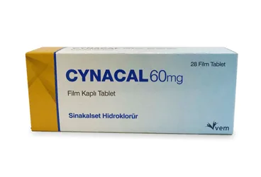 Sinakalset içeren film kaplı tablet: CYNACAL 60 MG 28 FILM TABLET ambalajı. Üretici: VEM İLAÇ SAN. VE TİC. ANONİM ŞİRKETİ.