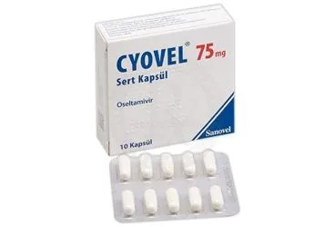 CYOVEL 75 MG SERT KAPSUL (10 ADET) (oseltamivir fosfat) ambalajı, kapsül. Üretici: SANOVEL İLAÇ SANAYİ VE TİCARET ANONİM ŞİRKETİ.
