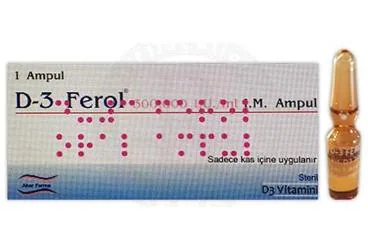 D-3 FEROL IM/ORAL AMPUL ambalajı, ampul formunda vitamin d3 içerir. Üretici: AKAR FARMA MEDİKAL İLAÇ KOZMETİK GIDA TARIM SAN. VE TİC. İTH. İHR. LTD. ŞTİ.
