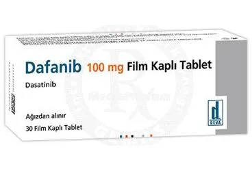 DAFANIB 100 MG FILM KAPLI TABLET (30 TABLET) (dasatinib) kutu fotoğrafı, film kaplı tablet. Üretici: DEVA HOLDİNG ANONİM ŞİRKETİ.