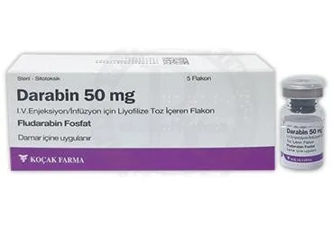 DARABIN 50 MG/ML IV ENJ./INF. ICIN LIYOFILIZE TOZ ICEREN 5 FLAKON ambalajı, flakon formunda fludarabin fosfat içerir. Üretici: KOÇAK FARMA İLAÇ VE KİMYA SANAYİ A.Ş.
