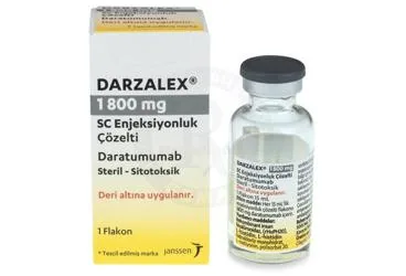 DARZALEX 1800 MG SC ENJEKSIYONLUK COZELTI (daratumumab) ambalajı, çözelti. Üretici: JOHNSON AND JOHNSON SIHHİ MALZEME SANAYİ VE TİCARET LİMİTED ŞİRKETİ.