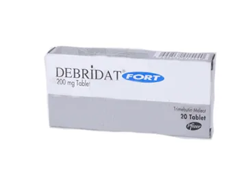 DEBRIDAT FORT 200 MG TABLET (20) ürün ambalajı. Trimebutin maleat içeren tablet. Üretici: PFİZER PFE İLAÇLARI ANONİM ŞİRKETİ.