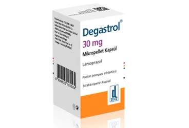 DEGASTROL 30 MG MIKROPELLET KAPSUL (14 KAPSUL) kutusu, kapsül formunda lansoprazol içerir. Üretici: DEVA HOLDİNG ANONİM ŞİRKETİ.