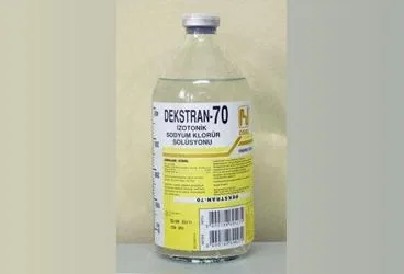 Serum içeren DEKSTRAN-70 IZOTONIK SODYUM KLORUR SOL 500 ML SETLI SISE ambalajı. Üretici: OSEL İLAÇ SANAYİ VE TİCARET ANONİM ŞİRKETİ.
