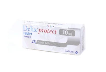 DELIX PROTECT 10 MG 28 TABLET (ramipril) kutusu, tablet. Üretici: SANOFİ SAĞLIK ÜRÜNLERİ LTD. ŞTİ.