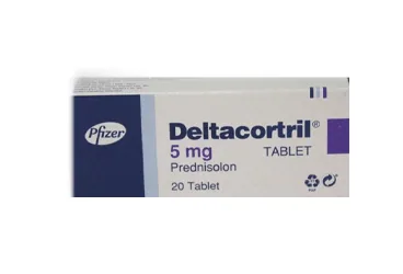 Prednizolon içeren tablet: DELTACORTRIL 5 MG 20 TABLET kutu fotoğrafı. Üretici: PFİZER PFE İLAÇLARI ANONİM ŞİRKETİ.