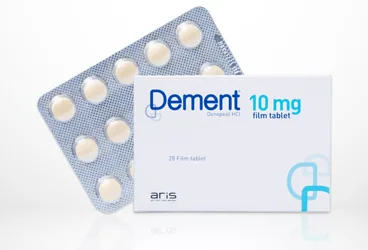 DEMENT 10 MG 28 FİLM TABLET kutusu. Donepezil içeren film kaplı tablet. Üretici: ALİ RAİF İLAÇ SANAYİ A.Ş.