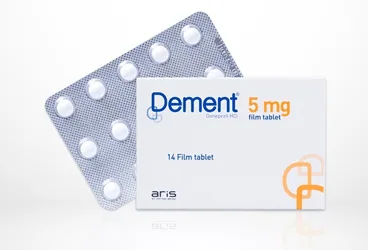 Donepezil içeren film kaplı tablet: DEMENT 5 MG 14 FİLM TABLET ambalajı. Üretici: ALİ RAİF İLAÇ SANAYİ A.Ş.