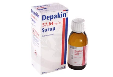 Valproik asit içeren şurup: DEPAKIN SURUP 150 ML kutu fotoğrafı. Üretici: SANOFİ SAĞLIK ÜRÜNLERİ LTD. ŞTİ.