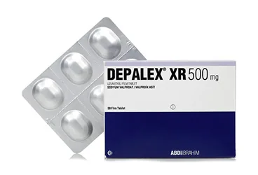 DEPALEX XR 500 MG UZUN ETKILI 30 FILM TABLET ambalajı. Valproik asit içeren film kaplı tablet. Üretici: ABDİ İBRAHİM İLAÇ SANAYİ VE TİCARET A.Ş.