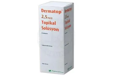 DERMATOP 2,5 MG/G TOPIKAL COZELTI (20 ML) (prednikarbat) kutusu, çözelti. Üretici: PHARMAVITAL İLAÇ SAĞLIK HİZMETLERİ VE ÜRÜNLERİ İTHALAT İHRACAT SANAYİ TİCARET ANONİM ŞİRKETİ.