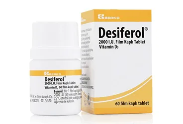 DESIFEROL 2000 IU 40 FILM KAPLI TABLET (vitamin d3) ambalajı, film kaplı tablet. Üretici: BERKO İLAÇ VE KİMYA SAN. A.Ş.