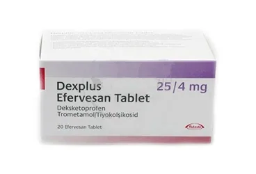 DEXPLUS 25/4 MG EFERVESAN TABLET, 15 ADET (tiyokolşikosid, combinations) kutusu, efervesan tablet. Üretici: ACİNO TURKEY İLAÇ A.Ş.