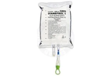 Peritonal diyaliz solusyonu içeren çözelti: DIANEFROL 4 %2,27 GLUKOZ ICEREN PERITON DIYALIZ COZELTISI TEKLI TORBA 5000 ML kutusu. Üretici: POLİFARMA İLAÇ SAN. VE TİC. A.Ş.