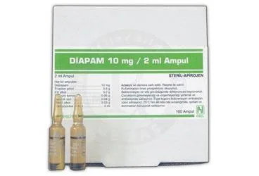 DIAPAM 10 MG 2MLX100 AMPUL kutu fotoğrafı. Diazepam içeren ampul. Üretici: OSEL İLAÇ SANAYİ VE TİCARET ANONİM ŞİRKETİ.