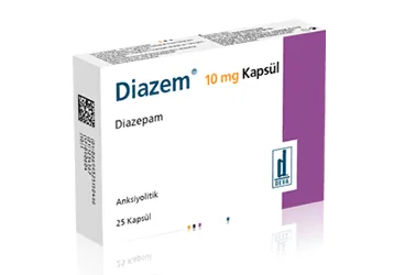 DIAZEM 10 MG 25 KAPSÜL kutusu, kapsül formunda diazepam içerir. Üretici: DEVA HOLDİNG ANONİM ŞİRKETİ.