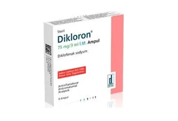 DIKLORON 75 MG/3 ML I.M. ENJEKSIYONLUK COZELTI (4 AMPUL) (diklofenak) kutu fotoğrafı, çözelti. Üretici: DEVA HOLDİNG ANONİM ŞİRKETİ.