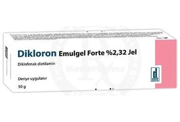 DIKLORON EMULGEL FORTE %2.32 JEL (50 G) kutusu, jel formunda diklofenak -topikal içerir. Üretici: DEVA HOLDİNG ANONİM ŞİRKETİ.