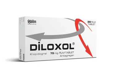DILOXOL 75 MG 28 FİLM TABLET kutusu, film kaplı tablet formunda klopidogrel içerir. Üretici: BİLİM İLAÇ SANAYİİ VE TİCARET A.Ş.