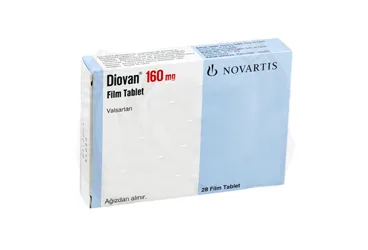DIOVAN 160 MG 28 FİLM KAPLI TABLET kutusu, film kaplı tablet formunda valsartan içerir. Üretici: NOVARTİS SAĞLIK GIDA VE TARIM ÜRÜNLERİ SANAYİ VE TİCARET ANONİM ŞİRKETİ.