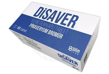 DISAVER 50 MG FILM KAPLI TABLET (80 TABLET) (pinaveryum bromür) ambalajı, film kaplı tablet. Üretici: BİLİM İLAÇ SANAYİİ VE TİCARET A.Ş.