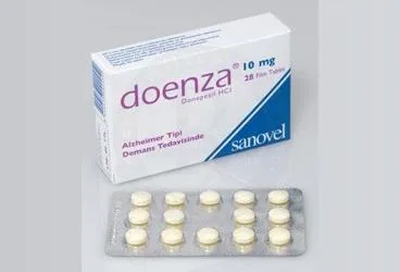 DOENZA 10 MG 28 FİLM TABLET (donepezil) ambalajı, film kaplı tablet. Üretici: SANOVEL İLAÇ SANAYİ VE TİCARET ANONİM ŞİRKETİ.