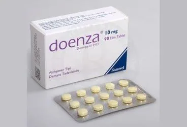 DOENZA 10 MG 90 FİLM TABLET ambalajı, film kaplı tablet formunda donepezil içerir. Üretici: SANOVEL İLAÇ SANAYİ VE TİCARET ANONİM ŞİRKETİ.