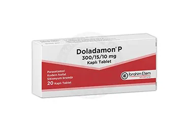 DOLADAMON P 300/15/10 MG KAPLI TABLET (20 KAPLI TABLET) ambalajı, tablet formunda siklonyum bromür ve parasetamol ve kodein içerir. Üretici: MENARİNİ SAĞLIK VE İLAÇ SANAYİ TİCARET ANONİM ŞİRKETİ.